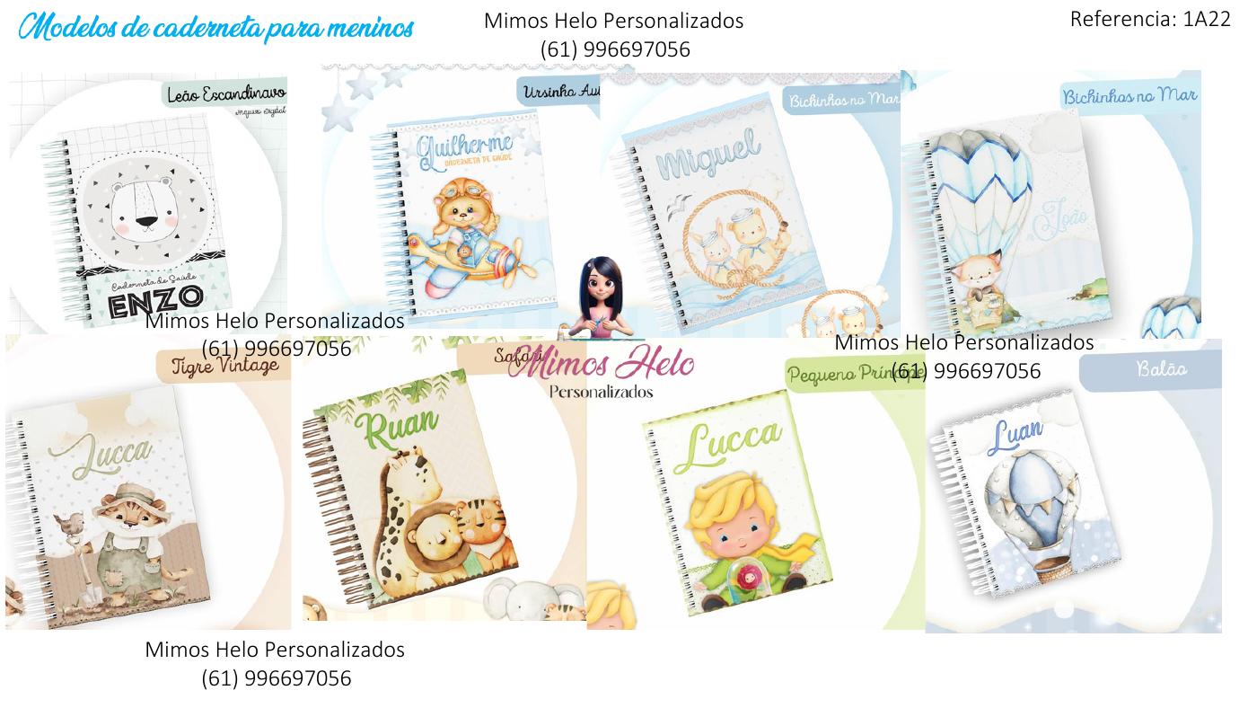 Prévia de artes para cadernetas de menino